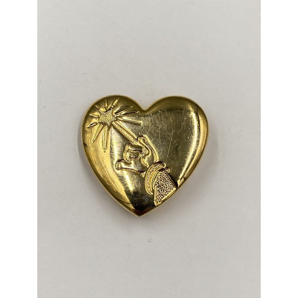 Disney Gold Colored Heart Shaped The Variety Club Arm & Wand Lapel Pin
